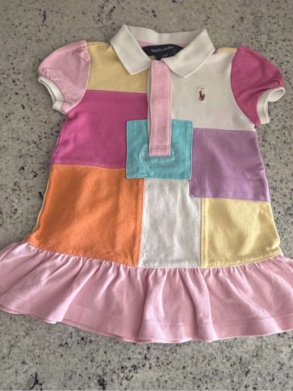 Ralph Lauren Pastel Patchwork Polo Dress